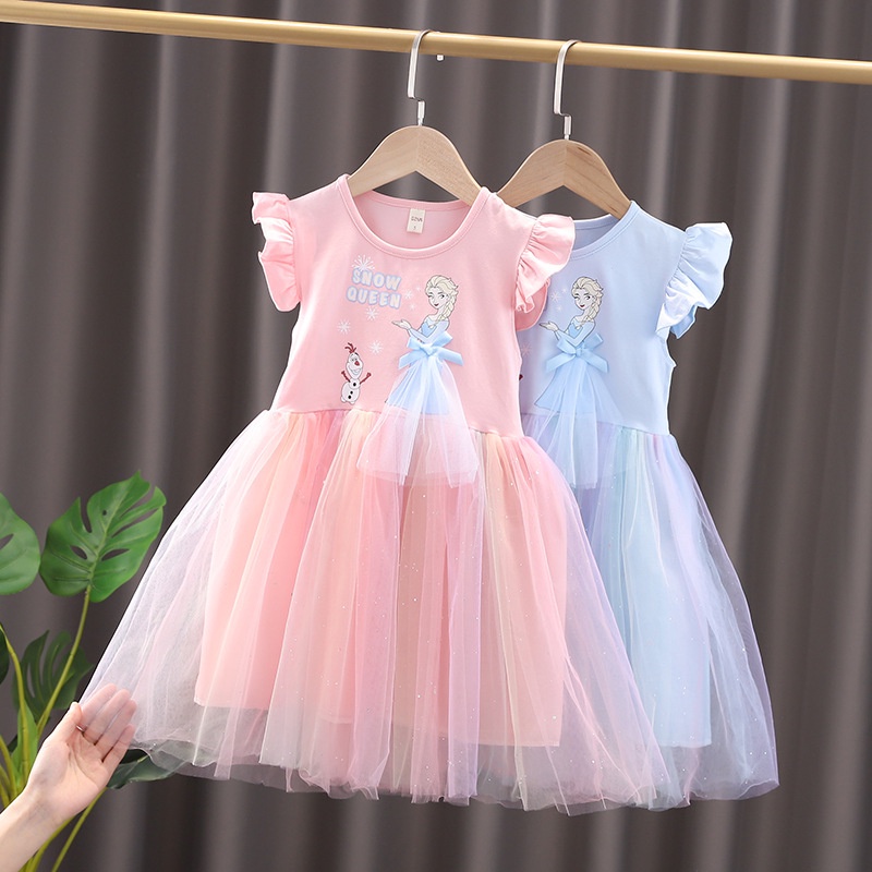 1-8Thn Cantik Frozen Baby Princess Party Dress Elsa Gaun Anak Perempuan