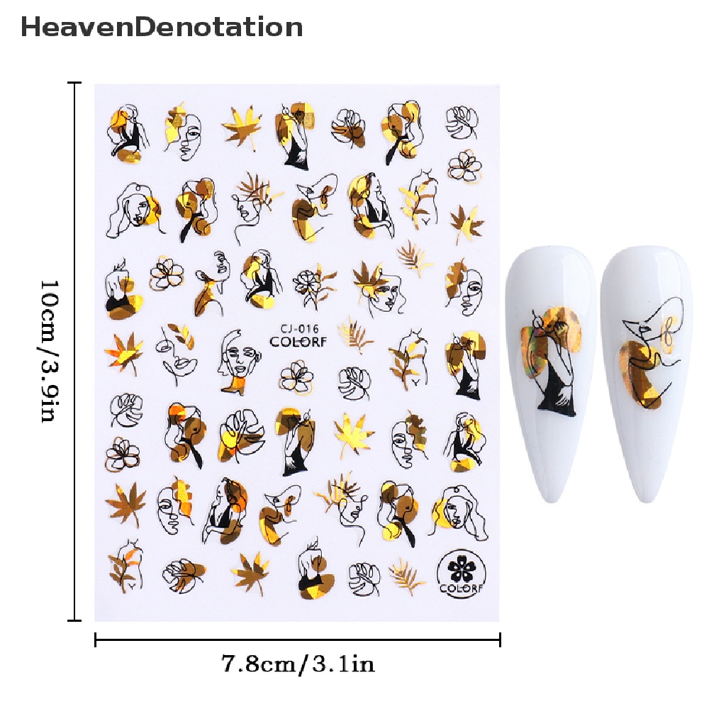 [HeavenDenotation] 3D Bronzing leaf er adhesive ers Nail Art Decoration HDV