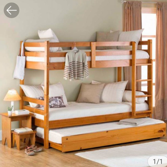 Terlaris Ranjang Tingkat Kayu Jati Susun