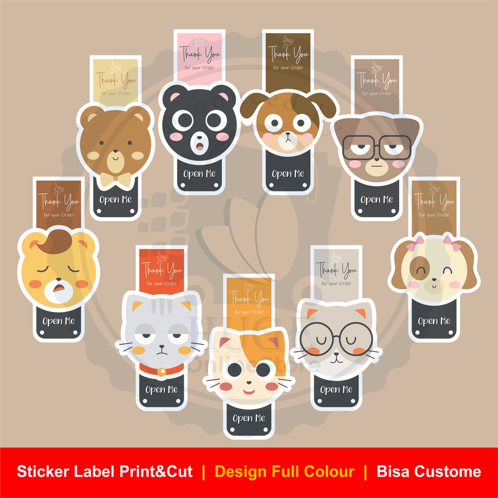 

Sticker Label / Print & Cut “ Open Me “ OM-A (1 SET ISI 100 PCS)
