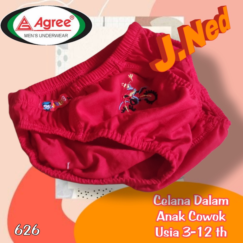 J626T - (3pcs) Celana Dalam Anak Pria Agree Kids  size M, L, XL Usia 3 - 11 Th