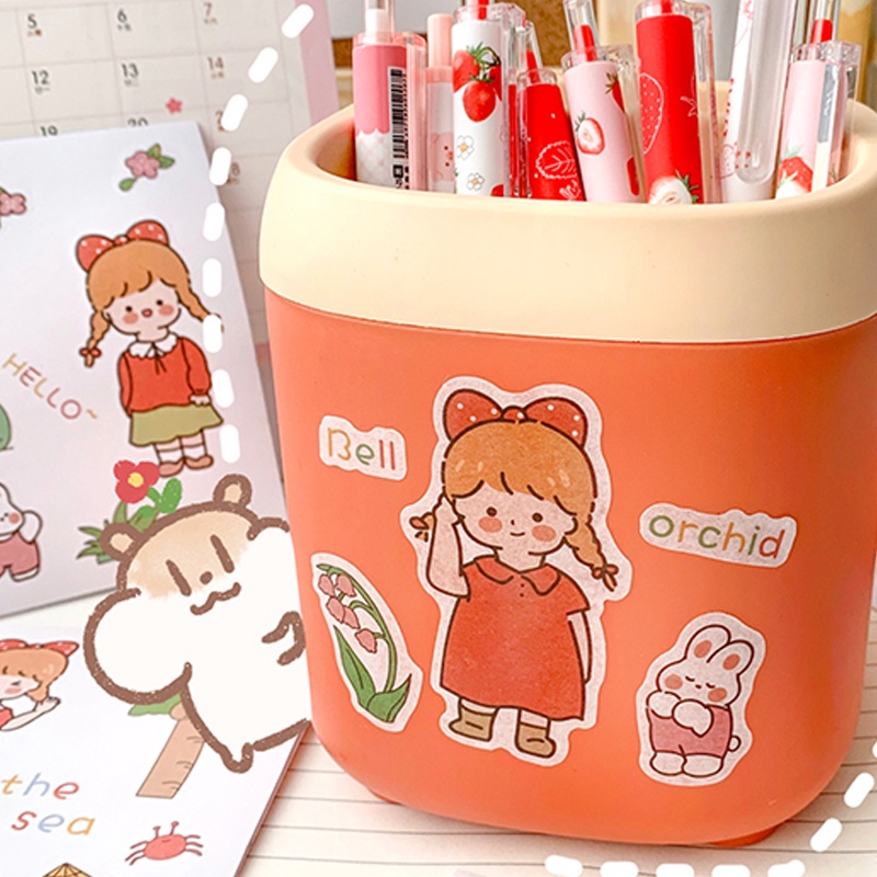 50lembar Kartun Jepang Multi-Motif Stiker Sobek Dekoratif Washi Stiker