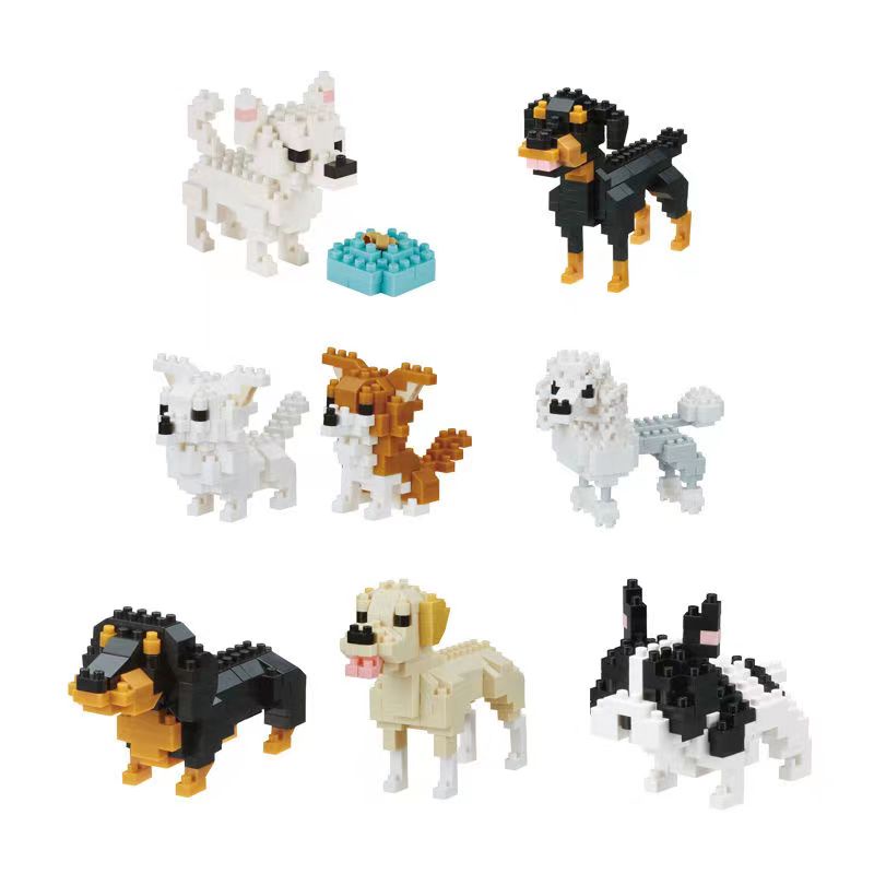 Mainan Pencerahan Anak-Anak Lego Blok Bangunan Kebun Binatang Hewan Kucing Anjing Panda NanoBlock Hadiah Edukasi Anak DIY Mainan