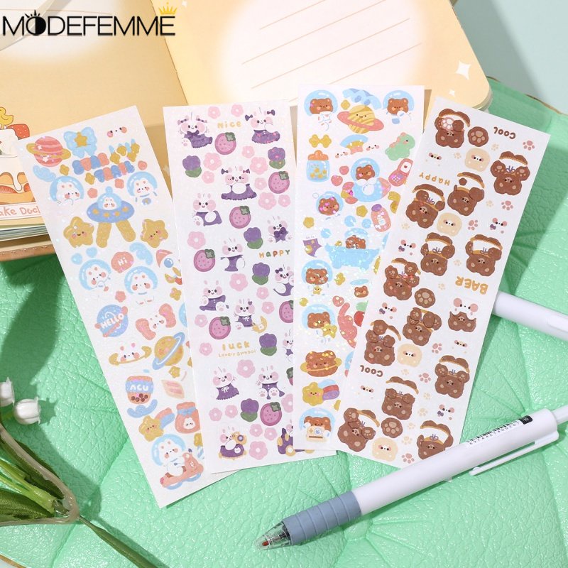 Untuk Kartu Jurnal Laptop Album Foto Decos Journal Diary Album Pembuatan Kartu DIY Seni Laser Bling Kartun Bunga Stiker Untuk Scrapbooking DIY Hias Stiker