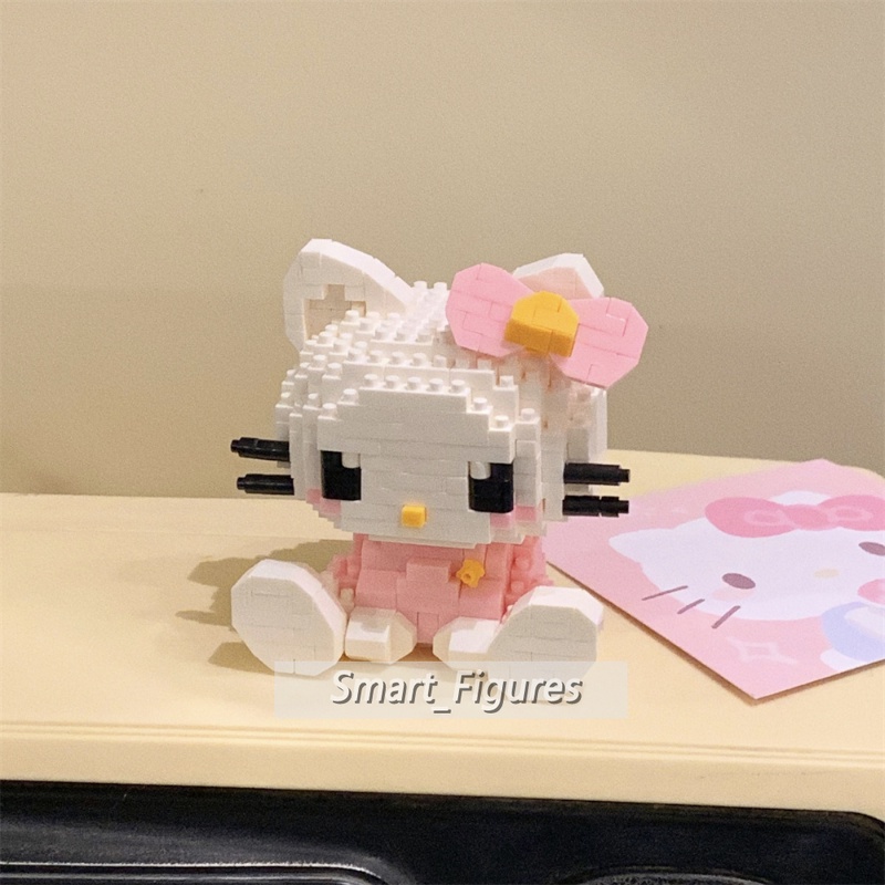 Sanrio Blok Bangunan Gadis Seri Rakitan Mainan Kuromi My Melody Hello Kitty Pop Boneka DIY Hadiah Dekorasi Puzzle