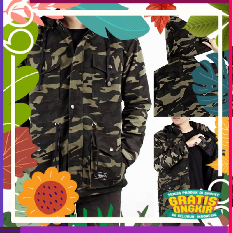 Jaket Parka Army pria Wanita Hoodie Lepas pasang / kerja kuliah style
