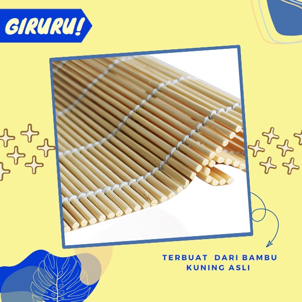 Gulungan Sushi Bamboo / Penggulung Sushi / Tikar Bamboo Sushi / Sushi Roll Matt / Bamboo Sushi Mat Roller / Alat Penggulung Pembuat Sushi / Tikar Bambu Gulungan Sushi / SUSHI Roller Alas Gulung Tikar Penggulung Sushi Makisu Mat Roll / BAMBU SUSHI ROLL