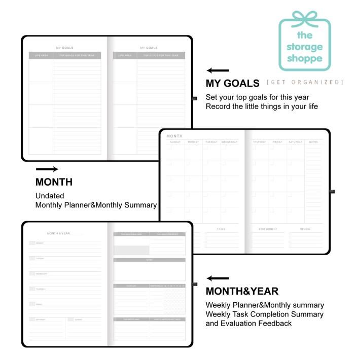 

Undated Planner / Agenda / Personal Journal / Monthly & Weekly Planner