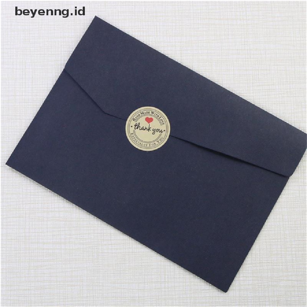Beyen12/60/120pcs/set 38mm Handmade Dengan Love Stiker Kertas Kraft Pernikahan Thank You Label New Hand Made With Love Heart Sticker Kraft Paper Wedding Terima Kasih Label Hot 12/60/12