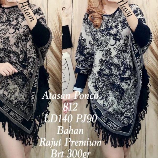 ○ Atasan Rajut Ponco import Premium ❀