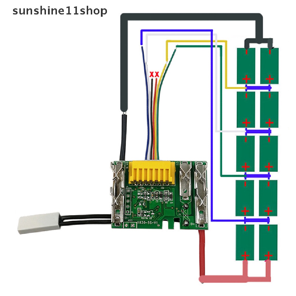 Sho PCB/LED 18V Untuk Makita 18V Bl1830 Bl1840 Bl1850 Papan Perlindungan Adonan Lithium N