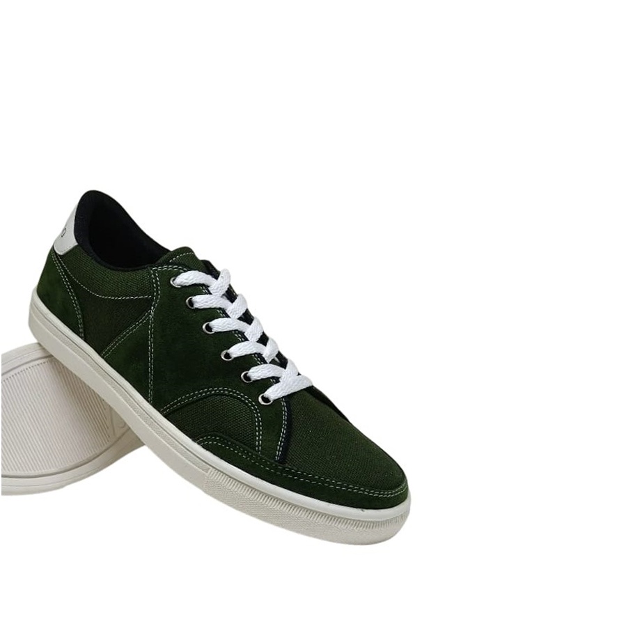 ALFIAN X ZAGIB SNEAKERS | Sepatu Pria Green Army Big Size Kets Tali Skate Daily Cowok Ukuran Besar Jumbo 39-44