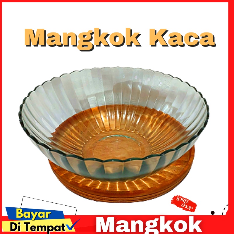 Mangkok Mangkuk Kaca Bulat Bening Tempat Wadah Sayur