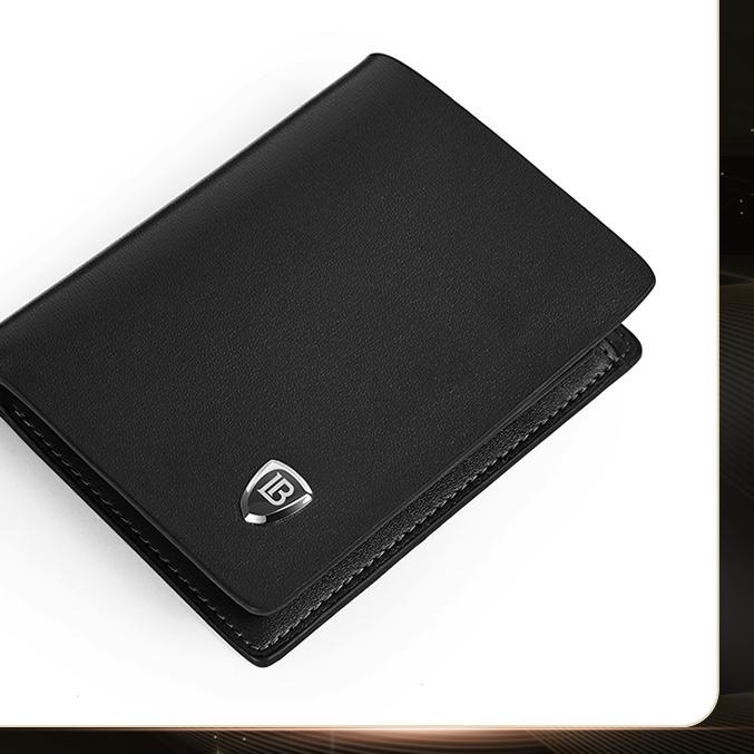 ✦ BOSTANTEN Dompet Pria Bahan Kulit Sapi Asli Model Lipat Pendek Hitam/Coklat ❋