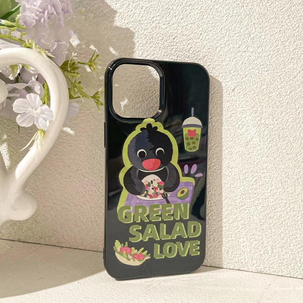 IPHONE Ins Motif Bebek Cocok Untuk Iphone14 14pro 14plus 13 13mini 13pro 13prm iPhone12 7Plus 8Plus Xr XS 13 12mini Pro Max TPU Empat Sudut Casing Ponsel Tahan Guncangan