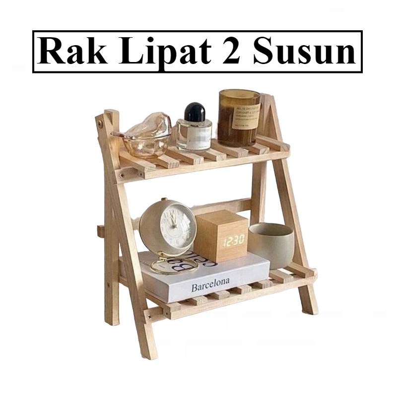 Rak Susun kayu Mini Serbaguna | Rak Meja Rakit Multifungsi