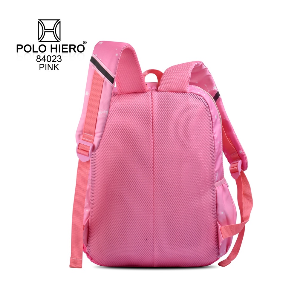 Tas Sekolah Polo Hiero 84023 Tas Fashion Anak Perempuan Ransel Laptop Pelangi