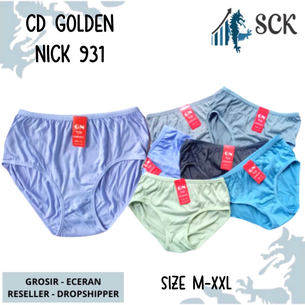 [ISI 3] Celana Dalam GOLDEN NICK 931 SIZE M-3L / CD Cewek Warna Muda Polos / Pakaian Dalam Wanita - sckmenwear GROSIR