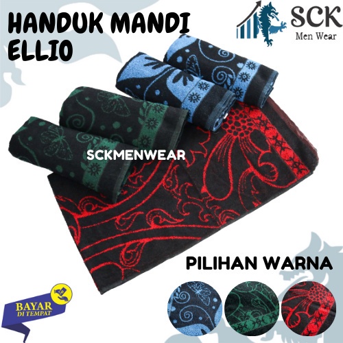 Handuk ELLIO  Anti Kotor Aneka Warna Ukuran 150x75 cm Tebal Halus JUMBO / Perlengkapan Mandi - sckmenwear GROSIR