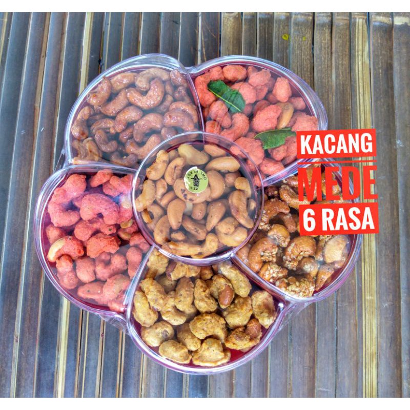 Kacang mede toples sekat 5 rasa / kacang mete sekat 6 grosir unik