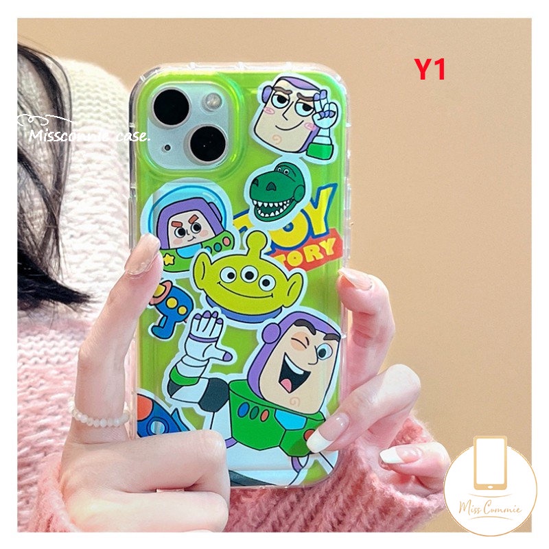 Oppo A17 A15 A76 A76 A16K A95 A7 A55 A12 A15s A3s A57 A77 A54 A12E A16 A35 A74 A32 A77s A9 A53 A33 A52 A17K A11 A72 Reno 4F Cute Strawberry Bear Manyo Buzz Lightyear Airbag Case