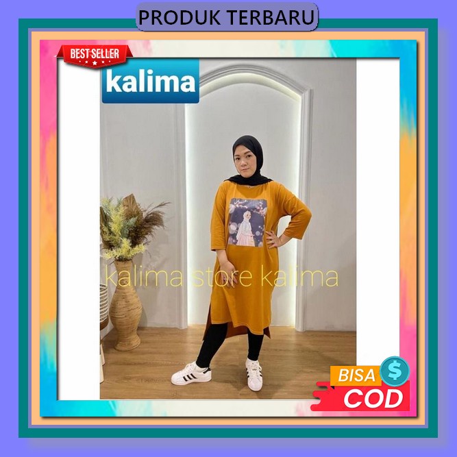 Rufle Tunik - Pakaian Wanita - Atasan Wanita - Tunik - Pakaian Tunik Muslim Long Tunik Import Polos 