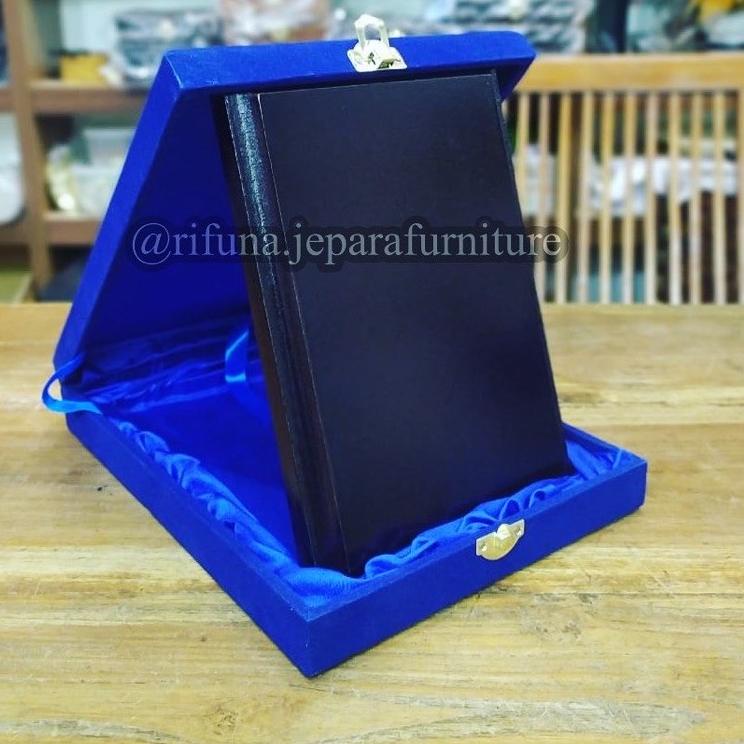 Diskon s/d 30% PLAKAT KAYU PREMIUM POLOS (SET KAYU + BOX) SIZE M (12cm x 18cm) - BIRU