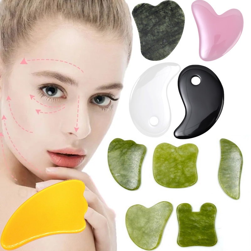 Scraping Facial Acupressure Point Massager Alat Perawatan Kecantikan Berbentuk Y Garpu Hidung Papan Pijat Gosip Berbentuk Hati Scraping Sheet