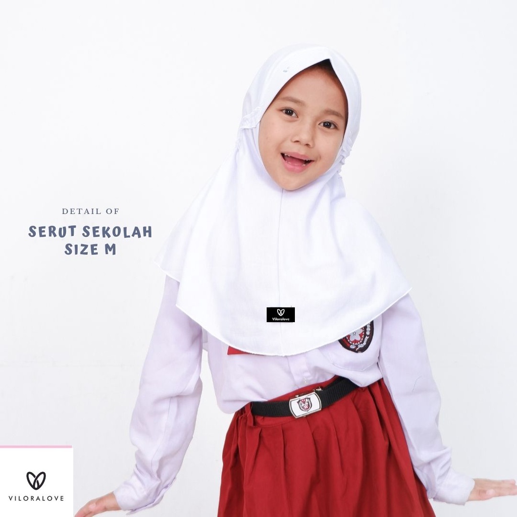 Viloralove - Kerudung Sekolah Serut New Colour (hijab instan)