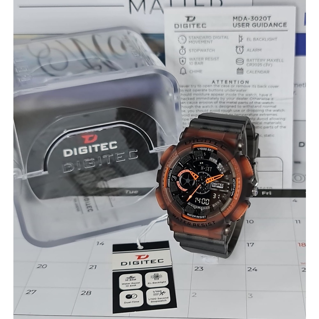 JAM TANGAN PRIA DIGITEC MDA 3020T MDA-3020T DG 3020T ORIGINAL FREE BOX