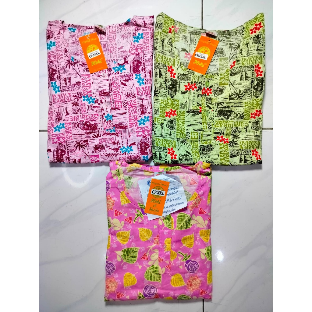 Setelan Piyama Baju Tidur Wanita Celana Panjang Hoki & Sheila CP Jumbo XXL Dewasa
