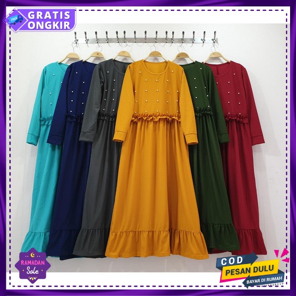 Baju Gamis Dress Mewah Turqi Cewek Gamis Lebaran Pesta Dres Syari Premium Bju Muslimah Gsmis Terbaru