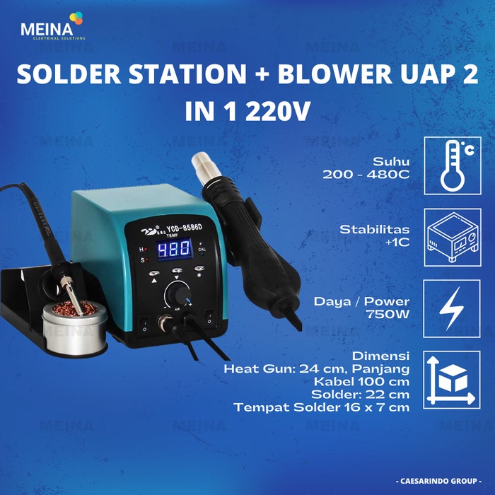 SOLDER STATION BLOWER UAP 2 IN 1 220V SOLDER UAP HEAT GUN SMD 1 SET