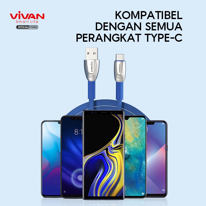 BTK-CS VIVAN Kabel Data Type C BTK-CS Fast Charging Original 3A - 1M - Garansi Resmi 1 Tahun