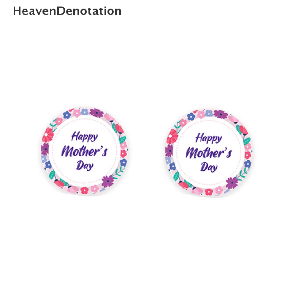 [HeavenDenotation] 500pcs/roll Hadiah Happy Mother's Day Label Kraft Kemasan Sealing Stiker HDV