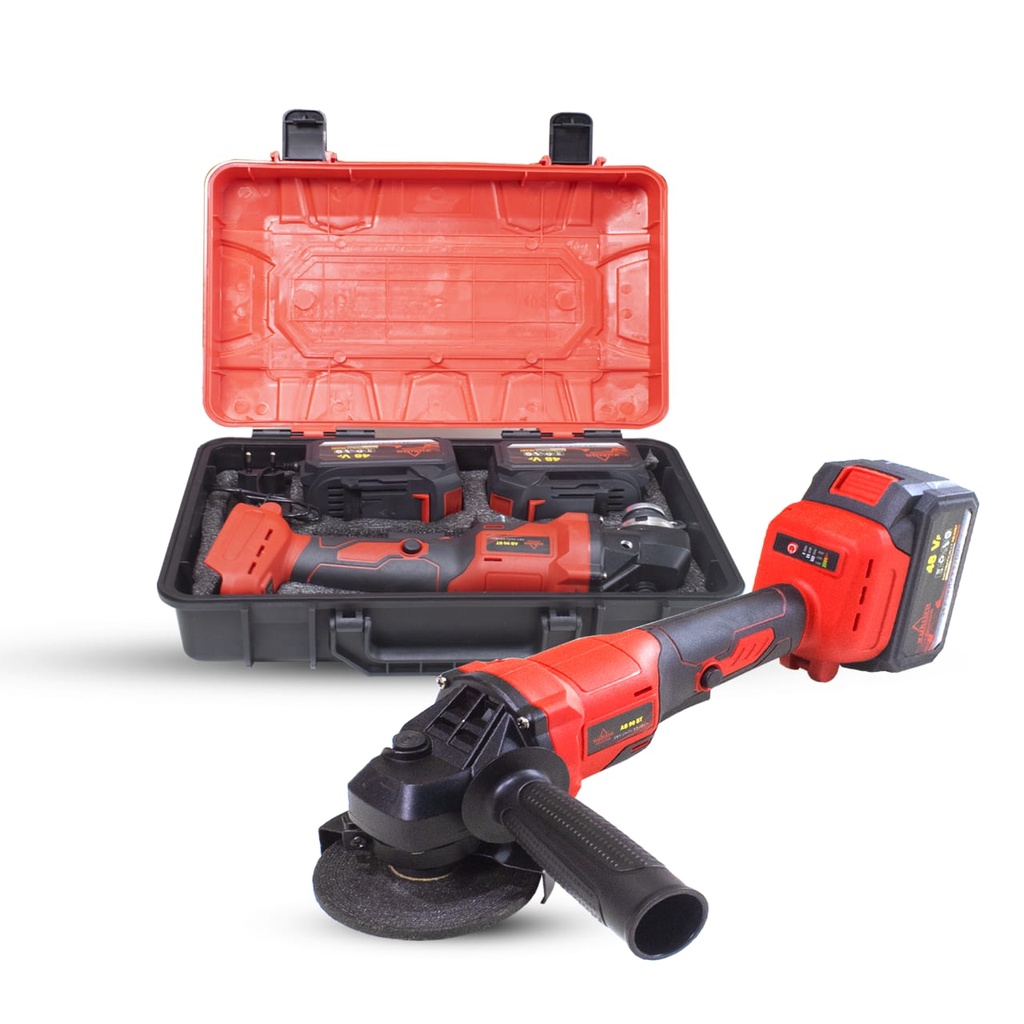 Yukido Mesin Gerinda Portable Genggam Lithium 48 Volt Cordless Angle Grinder 4 Inch Bruhsless Mesin Gerinda Baterai