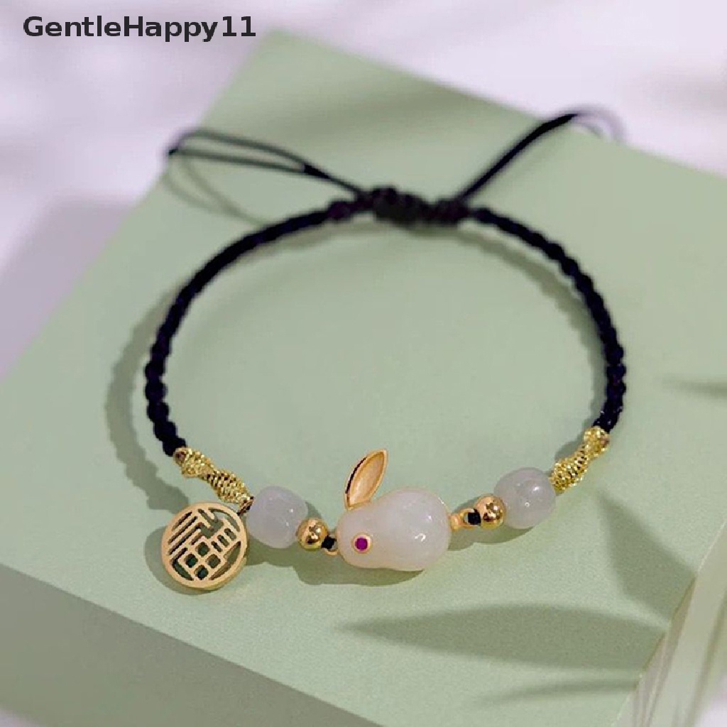 Gentlehappy 2023tahun Kelinci DIY Seni Kerajinan Gelang Tali Merah Dikepang Gelang Liontin Gelang Untuk Pacar Anak Siswa Hadiah Lucu Mengenang Anyaman Tangan Tali Perhiasan id