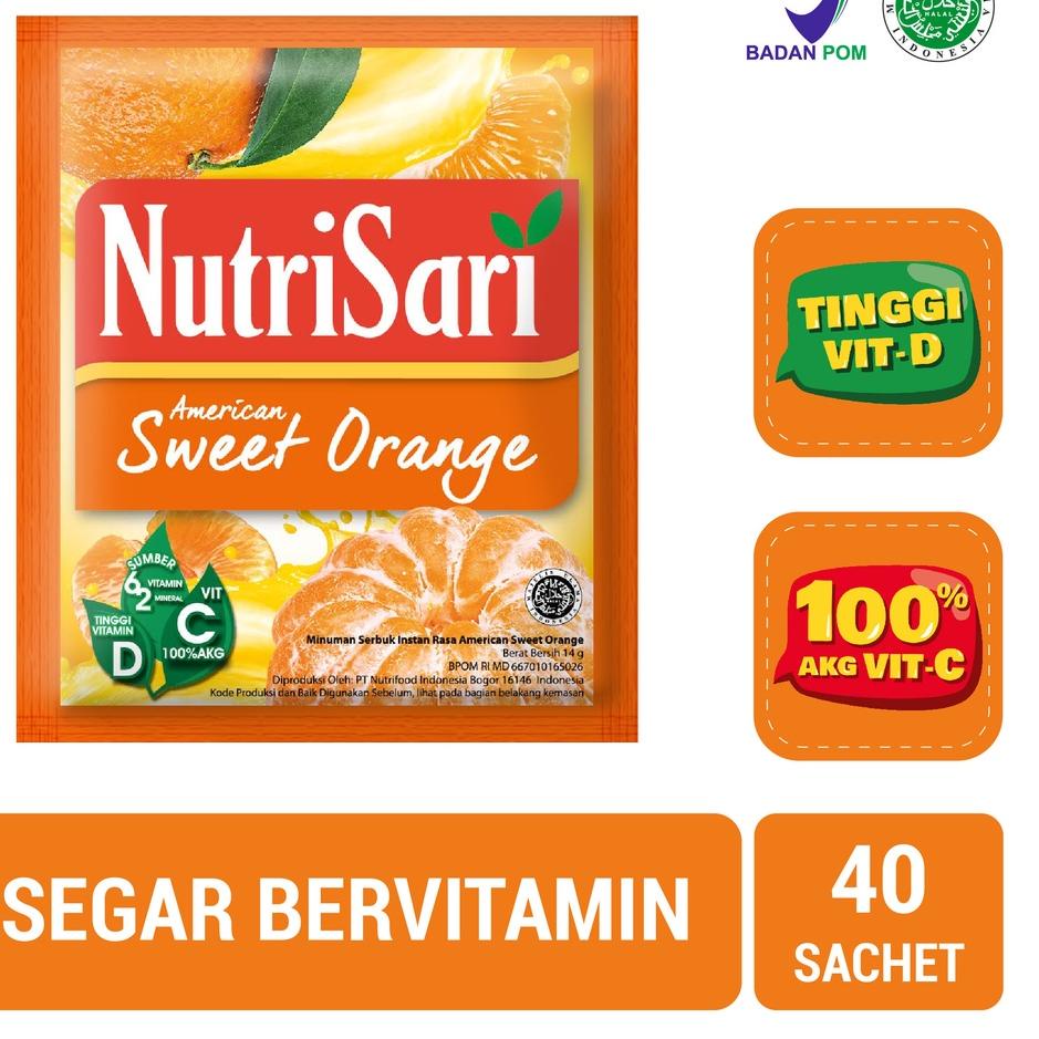 

【MEGA SALE】 NutriSari American Sweet Orange 40 Sachet - Minuman Buah Vitamin C