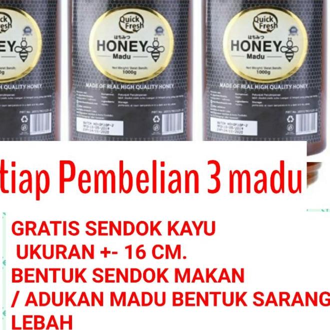 

➱ Quick Fresh Honey 1000 Gr Bucket. Quick Fresh honey 1 kg alami ♪