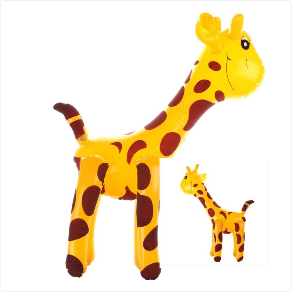 Mxbeauty Jerapah Balon Tiup Dekorasi Pesta Ruang Tamu PVC Anak Favorit Balon Mainan Novelty Hadiah Dekorasi Kamar Ulang Tahun Party Birthday Party Decor Giraffe Balloon