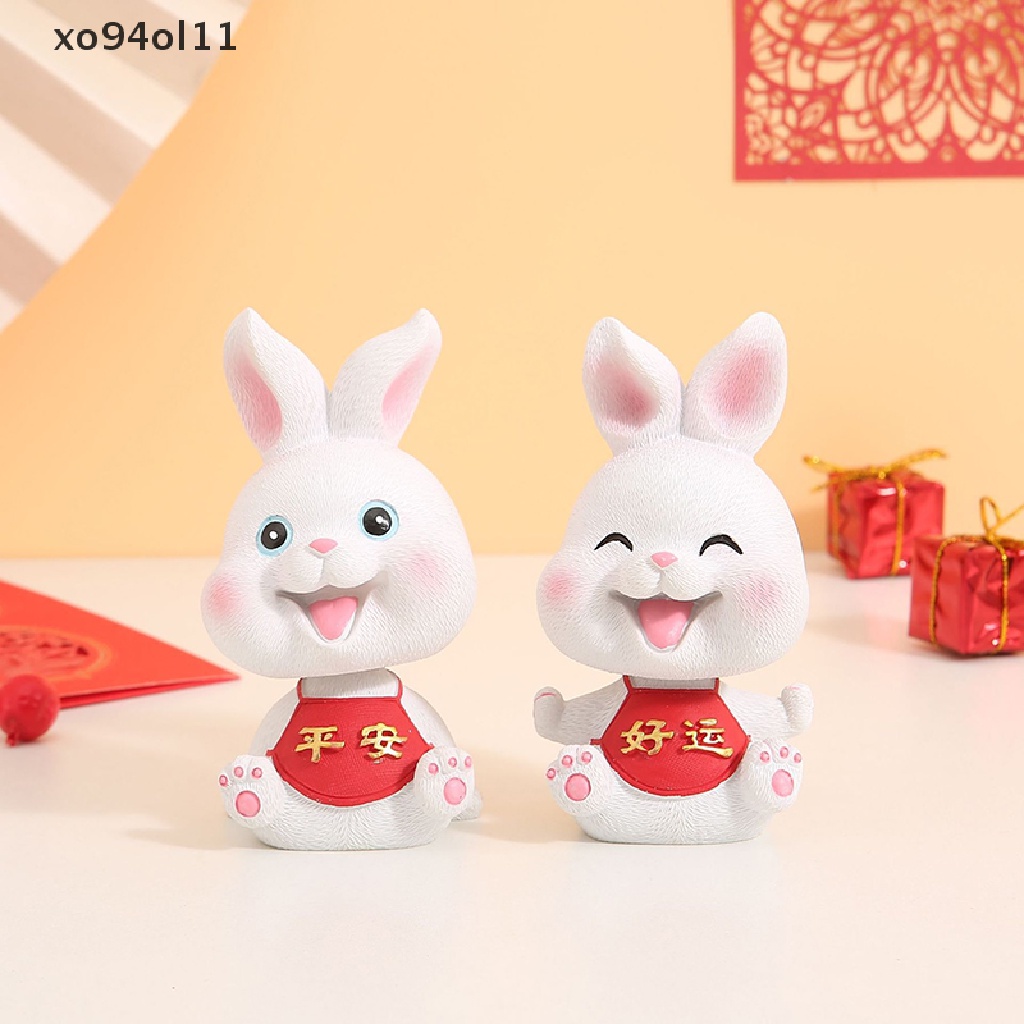 Xo Kawaii Hiasan Mobil Kelinci Dekorasi Tahun Mini Resin Bunny Cute Decoration OL