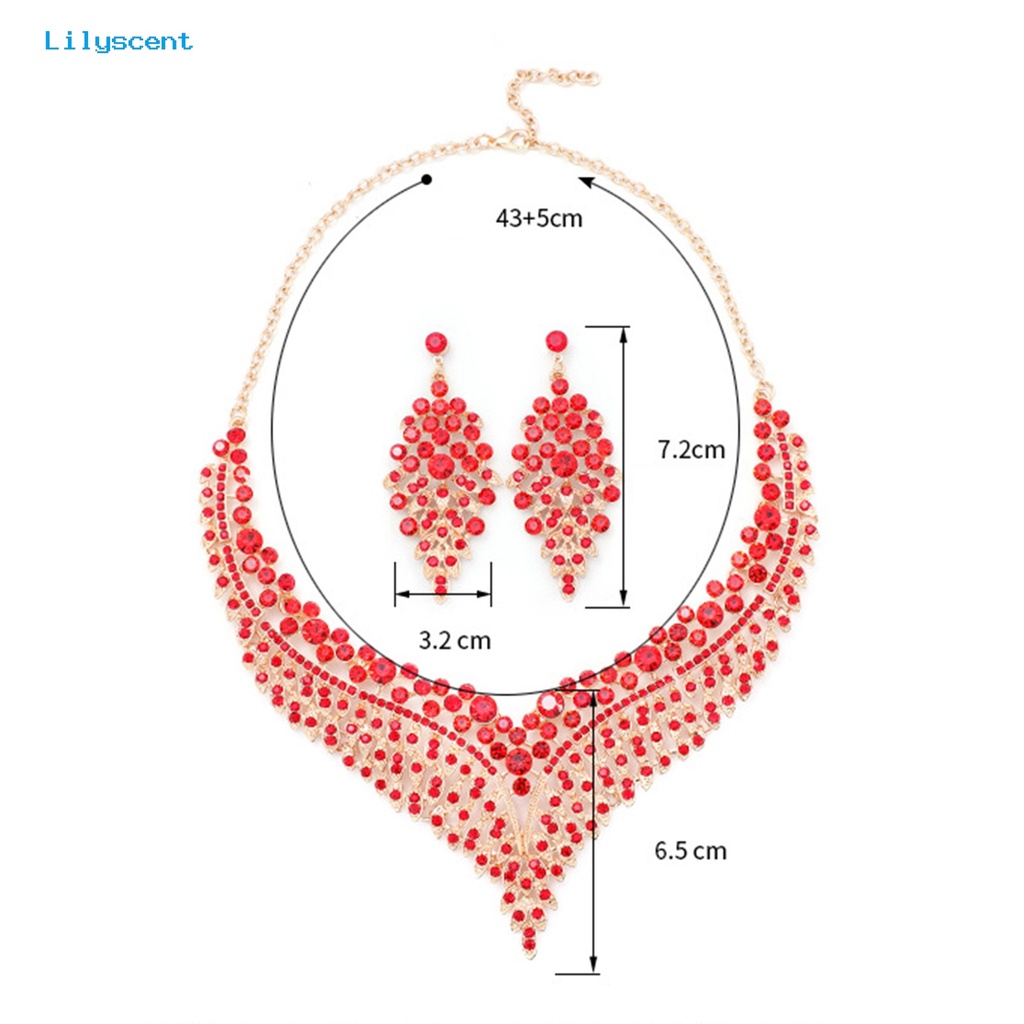 [LS] 1set Pengantin Telinga Giwang Temperamen Warna Hidup Geometris Bunga Pengerjaan Indah Retro Dekorasi Dress Up Glitter Makan Malam Berat Wanita Perhiasan Kalung Aksesori Pernikahan