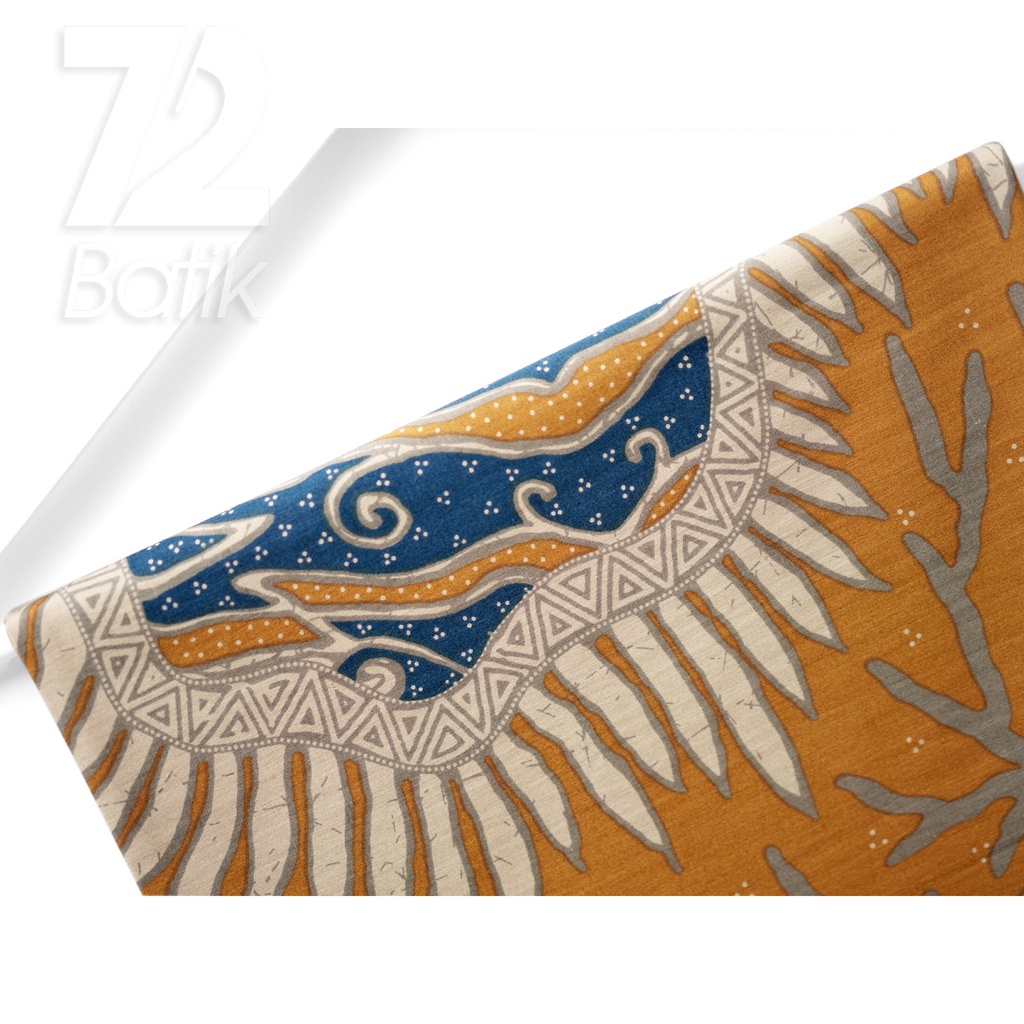 KAIN BATIK KATUN Premium Motif Lapis Warna Kuning Biru 723167 Cap 72 Jarik Jarit Samping Kebat Panjang Batik Katun Modern Premium Bahan Seragam Batik Pernikahan Kantor Keluarga Murah Kamen Jadi Batik Bali Lembaran