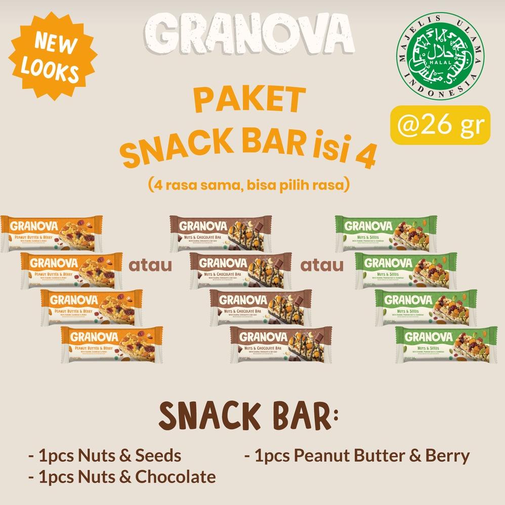 

2.2 Year Sale Granola Bar by Granova Snack Bar Bundle Isi 4 Pcs - Snack Anak, Healthy Snack, Halal .,.,
