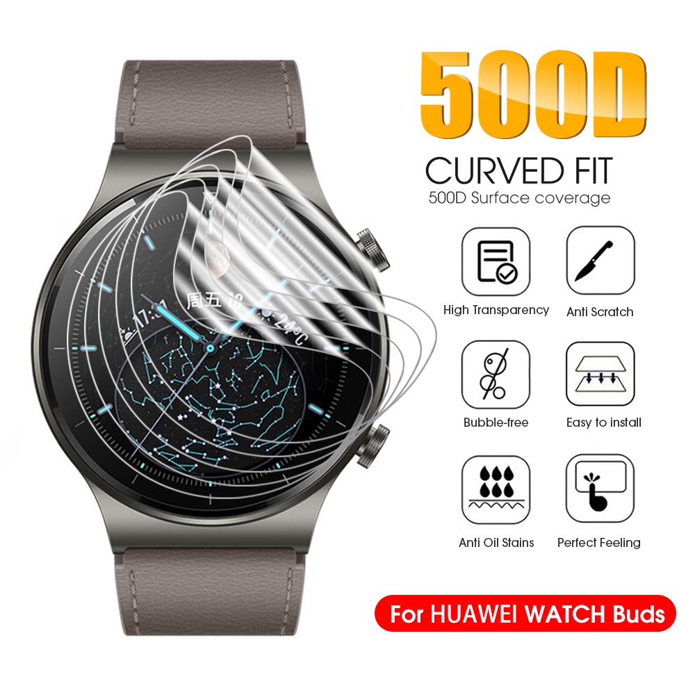 Anti Gores Cakupan Penuh Film Pelindung Gelang Pintar Tahan Air TPU Film HD TPU Transparan Lembut Hydrogel Film Untuk SmartWatch Bening Pelindung Layar Untuk Huawei WATCH Buds