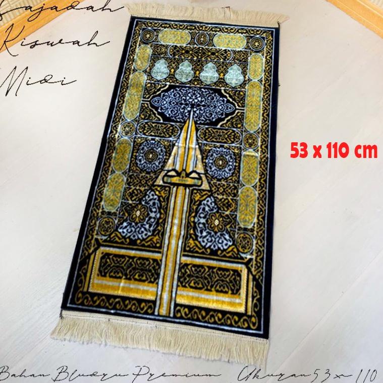 Sale Terbatas SAJADAH TURKI HITAM KISWAH PREMIUM UKURAN SEDANG