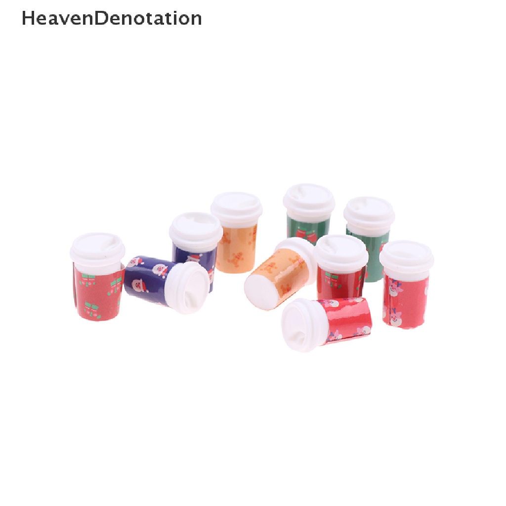 [HeavenDenotation] 10pcs Multicolor Cangkir Kopi Aksesoris Dapur Mini Untuk Rumah Boneka Miniatur HDV