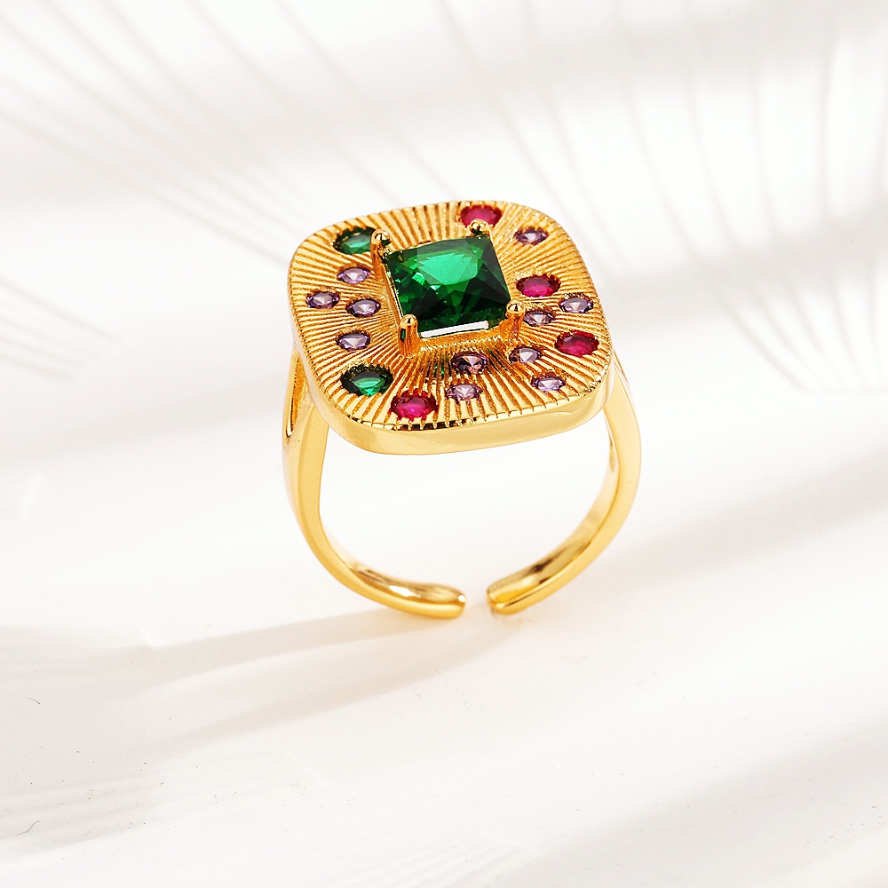 Goldkingdom Fashion Perhiasan Aksesoris Ready Stock Italia Disikat Retro Pengadilan Set Perhiasan Langit Penuh Bintang Liontin Berwarna Berlian Anting Anting Cincin.