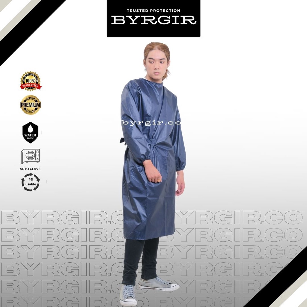 BYRGIR Baju Safety Suit Jubah Surgical Gown Gaun Operasi Bedah Medis APD Putih Rumah Sakit