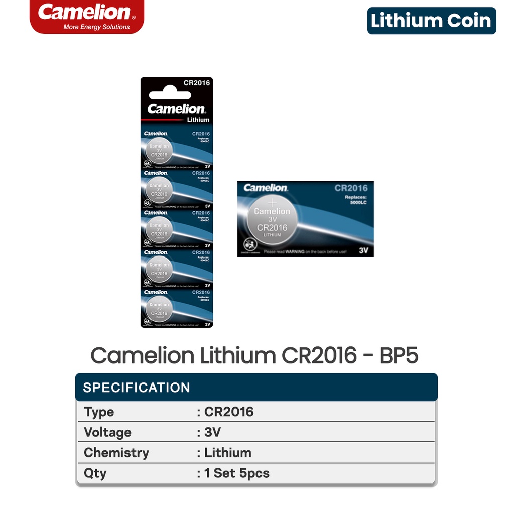 Camelion Lithium Battery Batre Coin Batere 2016 Baterai Lithium CR2016